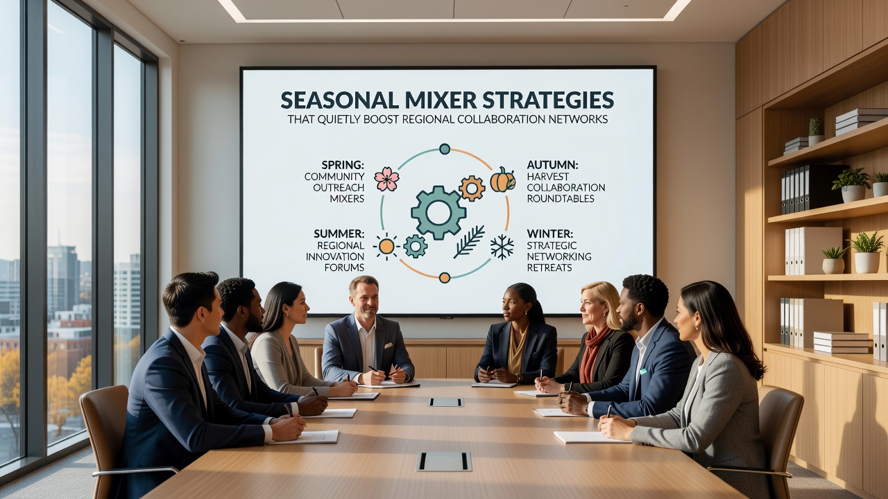 Regional professionals collaborating at a mixer designed to strengthen long-term network ties